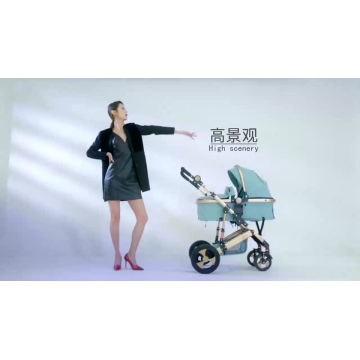 Baby Stoller 3 em 1 High View Pram Pressurable Pushchair para recém -nascidos